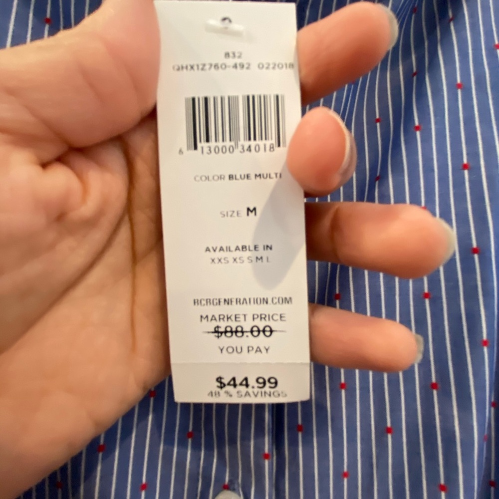 Bcbgeneration Blue Striped Button Down Shirt - image 5